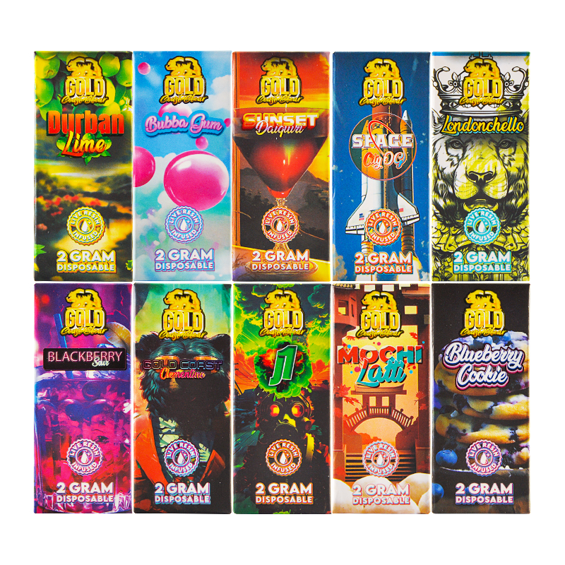 USA GCC V2 2G disposable gold coast clear 2gram empty vapes  10 Flavors 