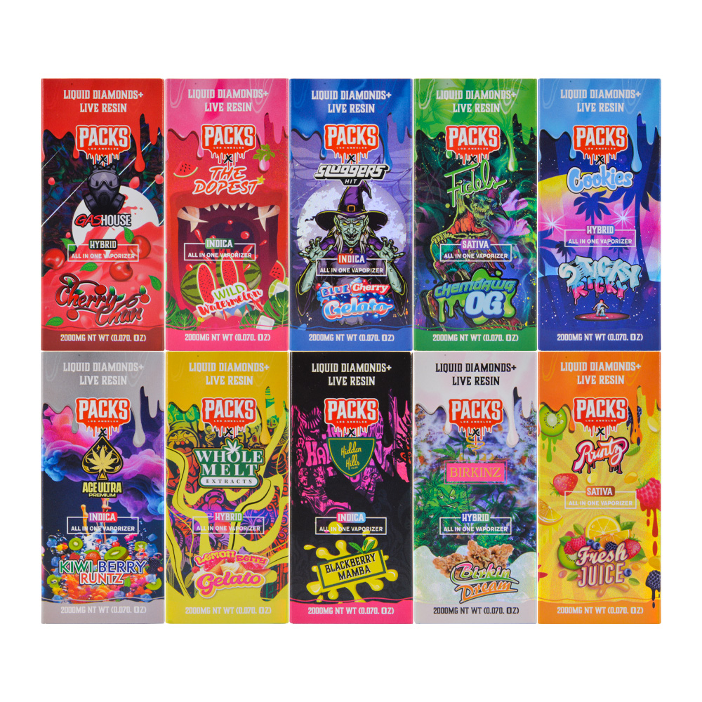 USA Packs X 10 Mixed Brand 2g Empty Vapes with Screen 10 flavors