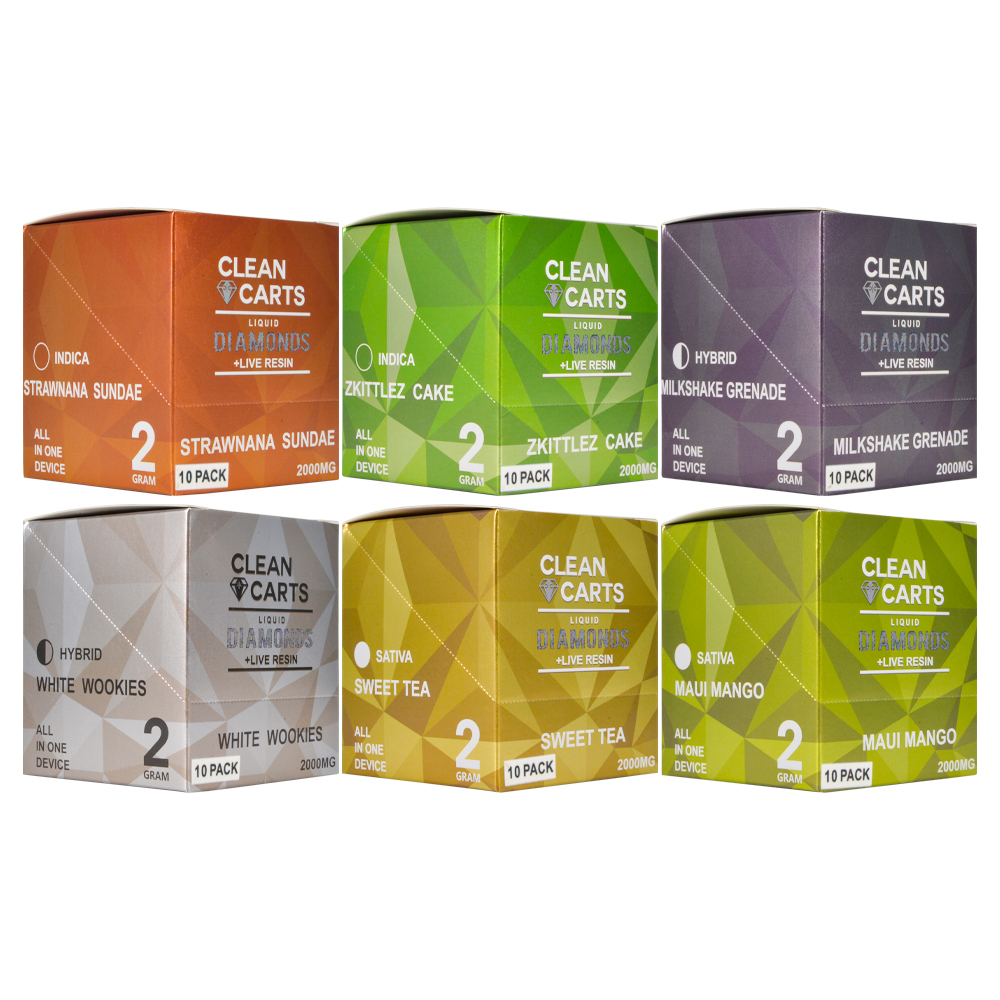 USA Clean cart 2g disposable empty vapes 10 flavors wholesale