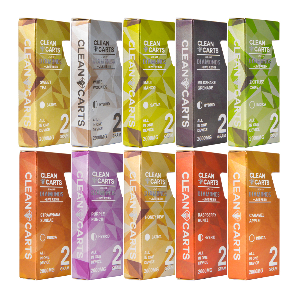 USA Clean cart 2g disposable empty vapes 10 flavors wholesale