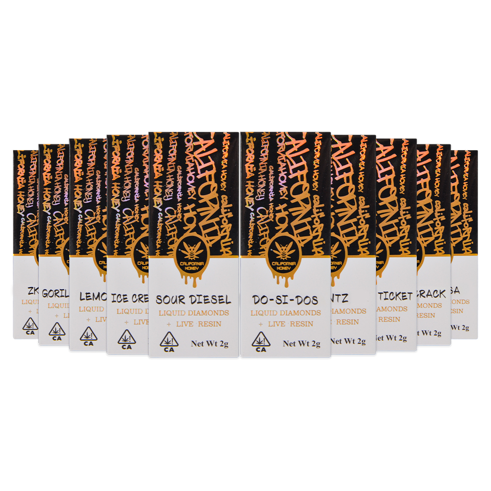 USA 2g california honey disposable 2ml 2000mg empty vapes 10 flavors