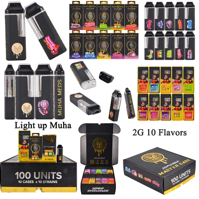 Germany warehouse Light up muha med 200pcs//case empty disposable vapes 10 flavors 01