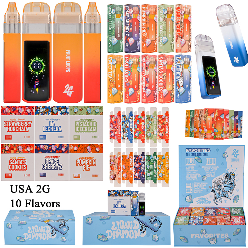 USA New Favorites Disposable with full screen Vape Pens 2G 10 Flavors    