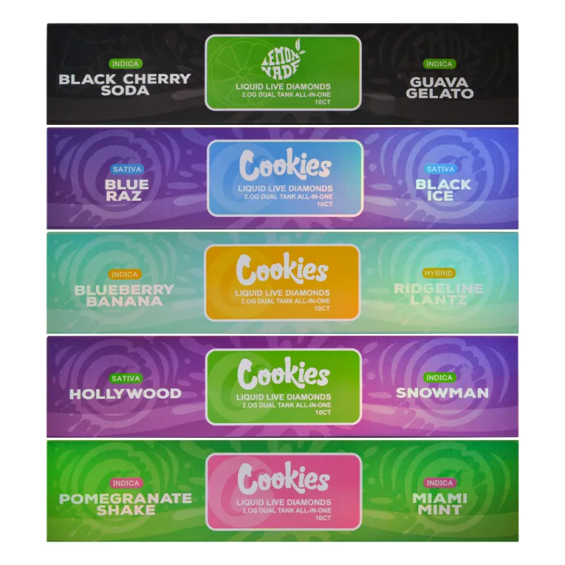 USA Cookies lemonade 2g disposables dual chambers with large screen empty vapes 20 flavors