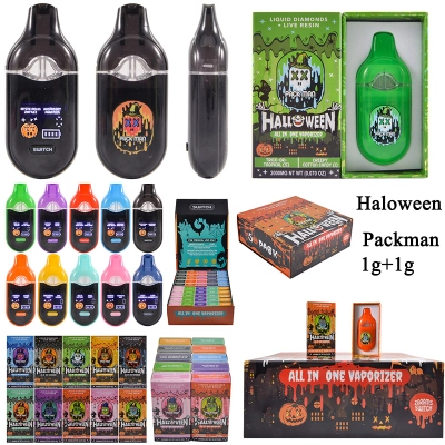 USA Halloween style packman 2g disposables dual chambers 1ml+1ml empty vapes wholesale 01