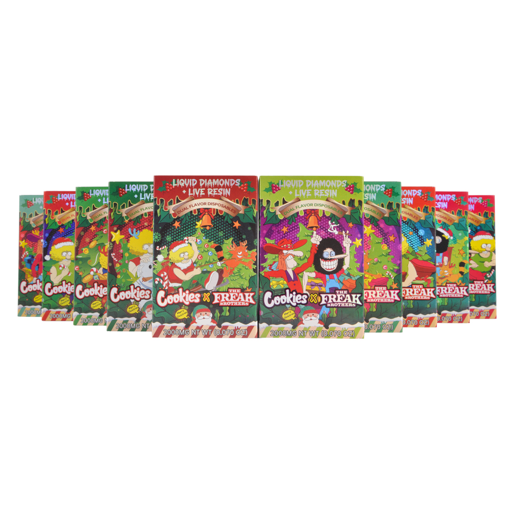 US STOCK Christmas cookies x the freak brothers 2g dual empty vapes wholesale 200pcs /case