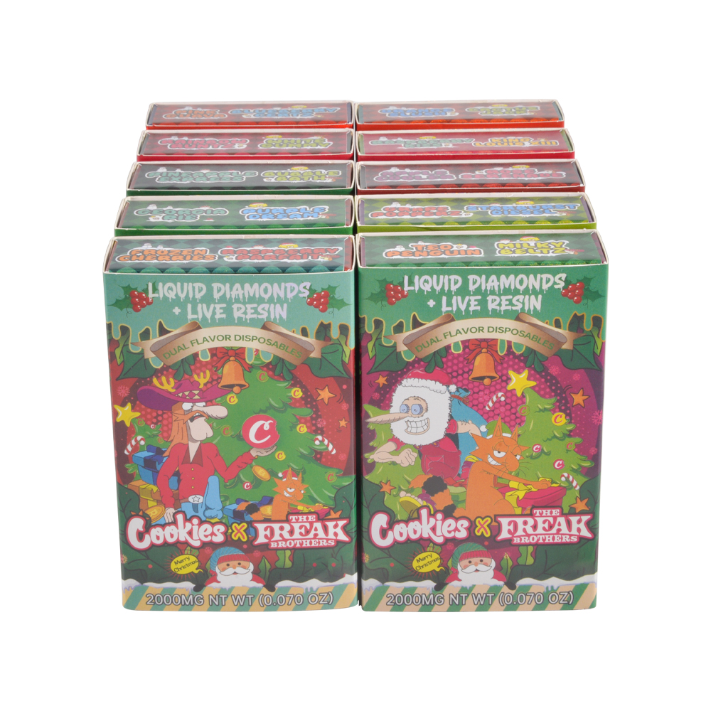 US STOCK Christmas cookies x the freak brothers 2g dual empty vapes wholesale 200pcs /case