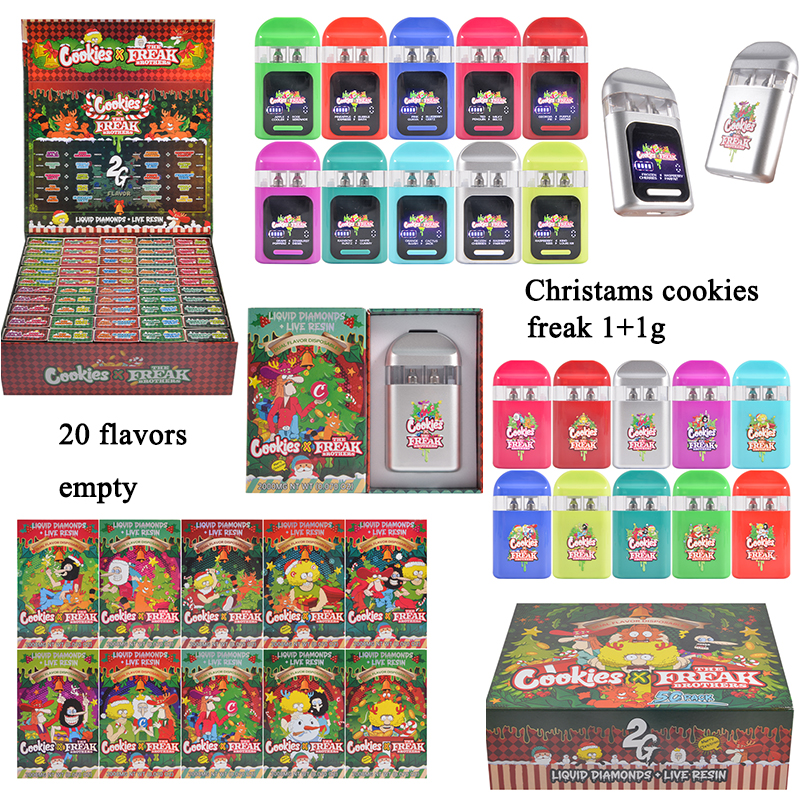 XMAS style cookies freak 1g+1g disposables 2ml empty vapes wholesale 20 flavors