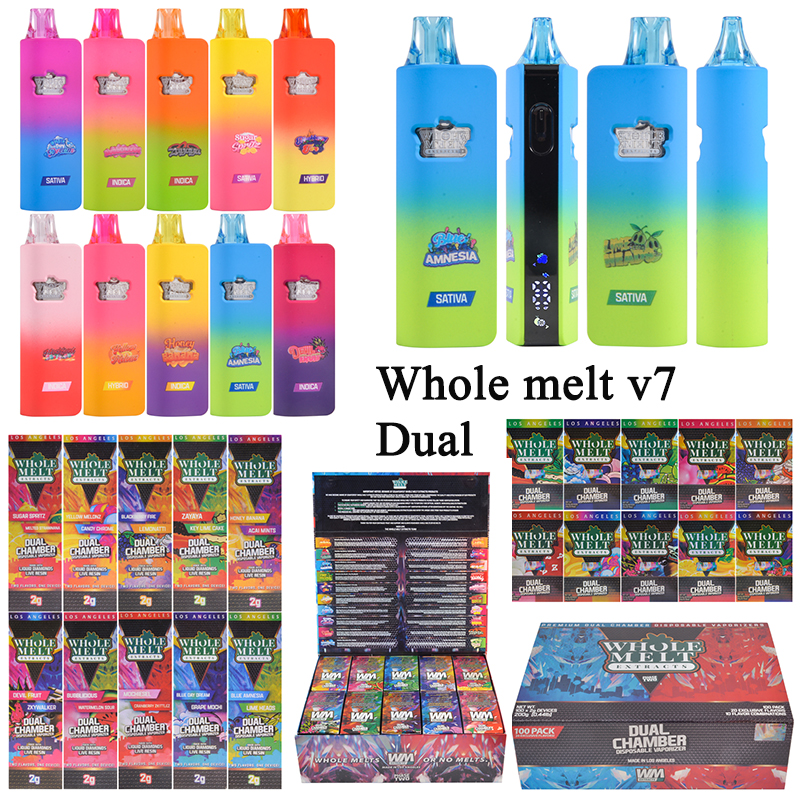 USA Whole melt v7 disposables 2g dual chambers 1+1g empty vapes wholesale