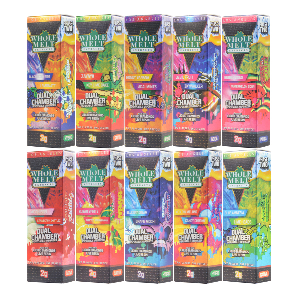 USA Whole melt v7 disposables 2g dual chambers 1+1g empty vapes wholesale