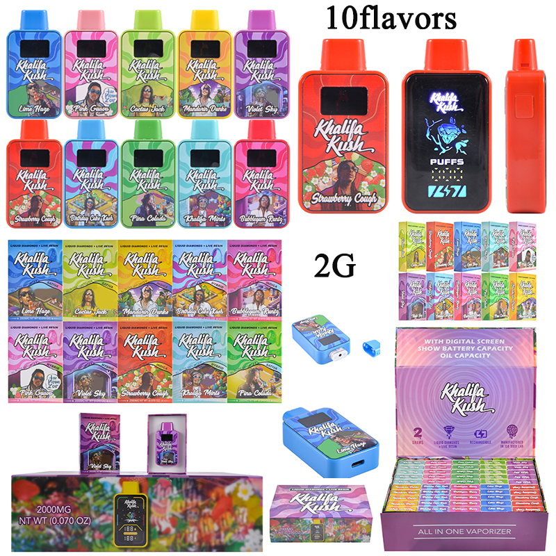 Khalifa kush Disposables 2g empty vapes wholesale 2ml emmpty vapes 10 flavors