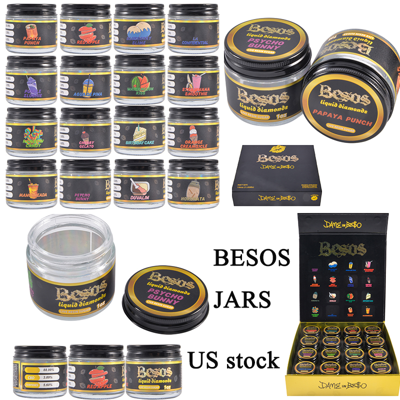 Besos JARS 16oz with black box 16 flavors 6pcs/box empty jars wholesale