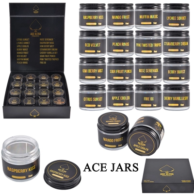 Black ACE JARS 16 flavors 16oz empty jars wholesale 16pcs/box 01