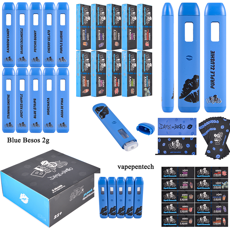 Blue Besos 2g disposables vape pen empty vapes 10 flavors 100pcs moq 