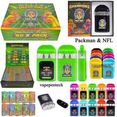 USA Packman & NFL 2grams disposable vape pen 2ml empty vapes pen 10 flavors 500pcs MOQ 01