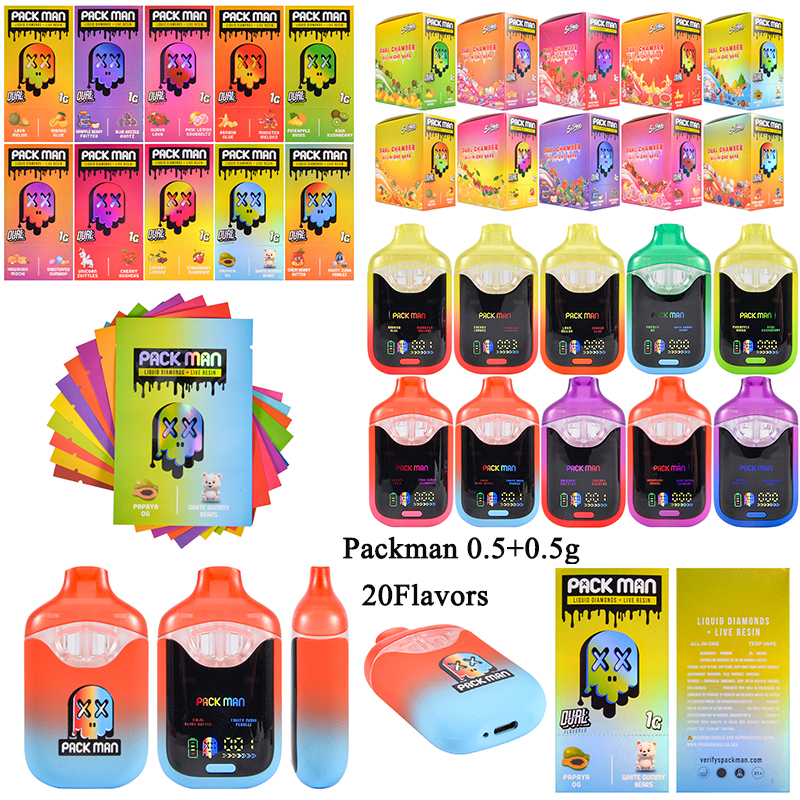 Packman 0.5ml +0.5ml dual falvors 1ml vapes wholesale