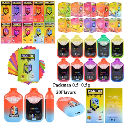 Poland packman disposable 0.5+0.5ml vape pen 20 flavors 200pcs moq 01