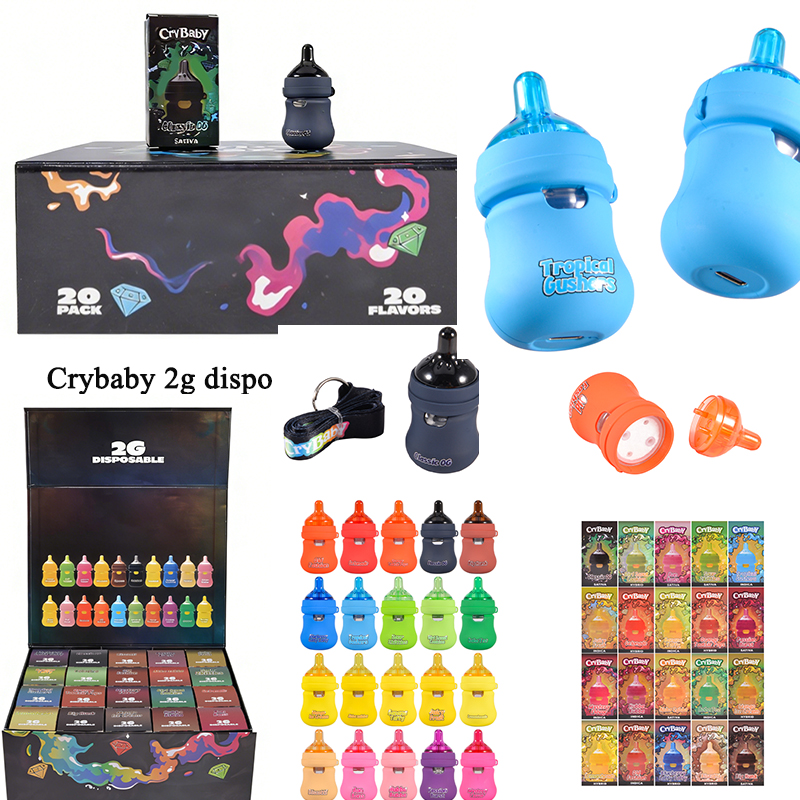 USA crybaby 2g disposable baby bottle style 20 flavors 500pcs/case