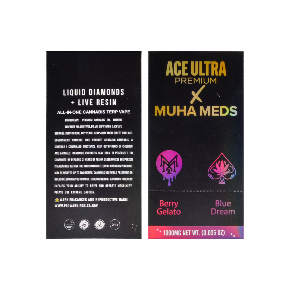 Poland ACE ultra & Muha meds disposable vapes 0.5g+0.5g empty 1ml vapes wholesale