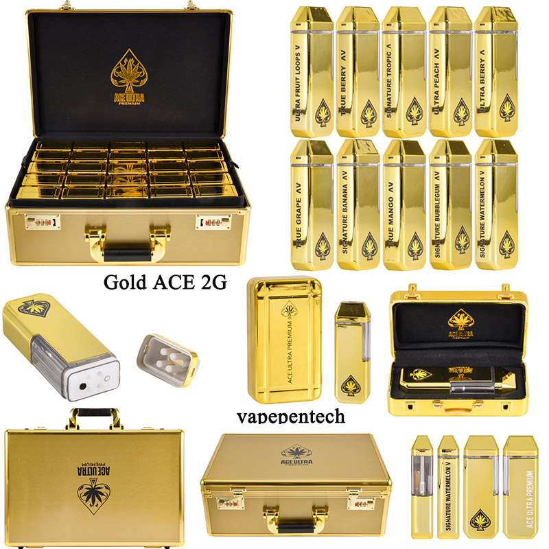 Gold Edition Ace Ultra 2g disposable 10 flavors 2ml empty vapes wholesale