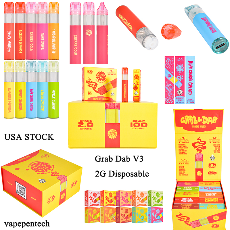 Grab and Dab V3 2g disposable empty vapes 10 flavors wholesale