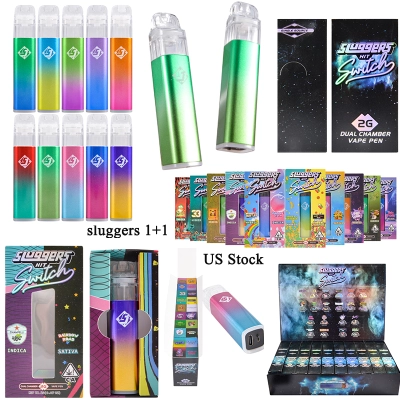 USA sluggers hit dual chambers 2g disposable 1+1 dispo vape pen 20 flavors wholesale 500pcs moq 01