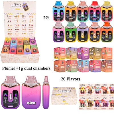 Plume 1+1 disposable vape pen empty vapes dual chambers 20 flavors wholesale 01