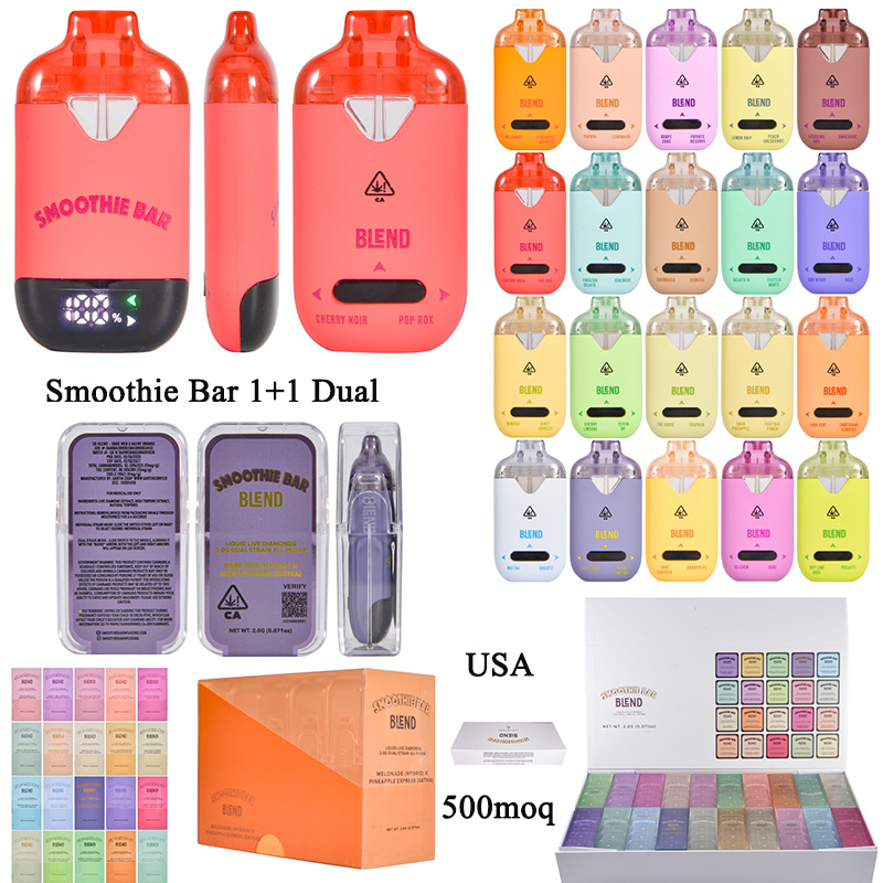 Smoothie Bar Blend 2g Disposable Dual Tank 1+1g empty vapes 2ml 40 flavors wholesale