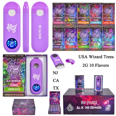 USA Wizard Trees vape 2ml 2g disposable vape pen empty vapes 500pcs/case 10 flavors 01