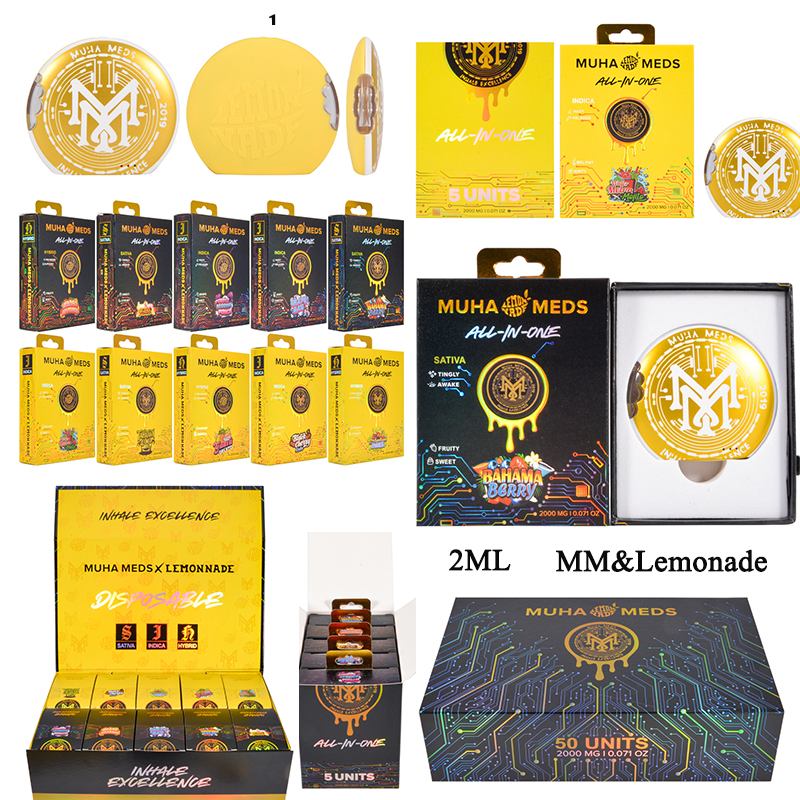 USA Muha Meds & Lemonade 2g disposable circle edition 2ml empty vapes wholesale