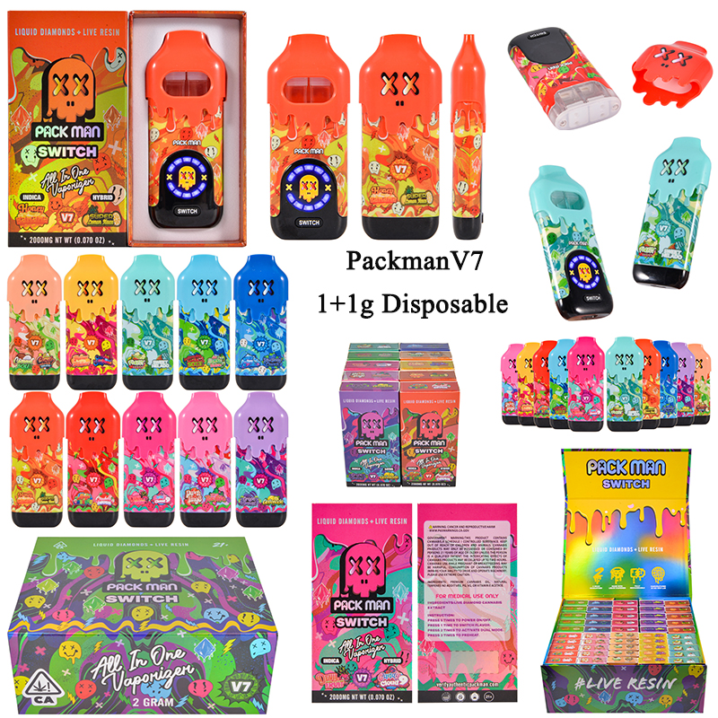 USA New Packman V7 2ml empty vapes 20 flavors disposables 2g wholesale