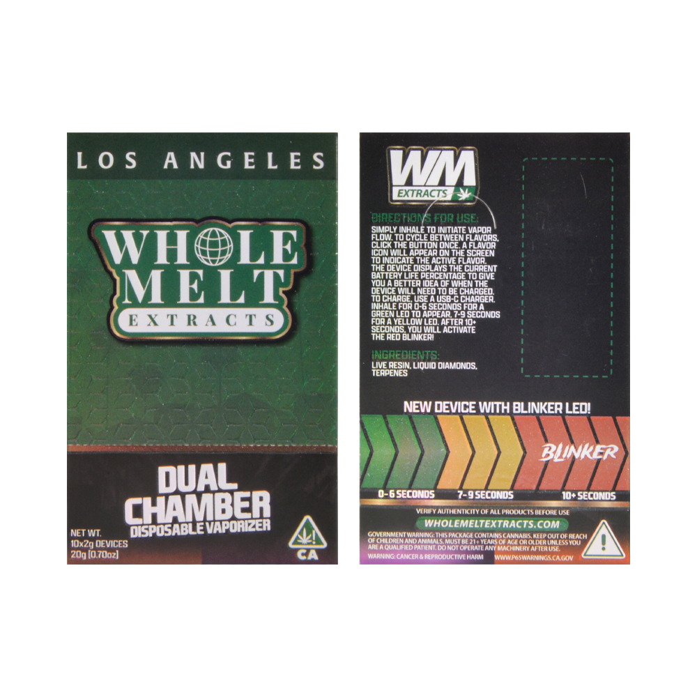 New whole melt phase 4 2g disposable whole melt v9 dual chambers empty vapes wholesale--Glow in the Dark