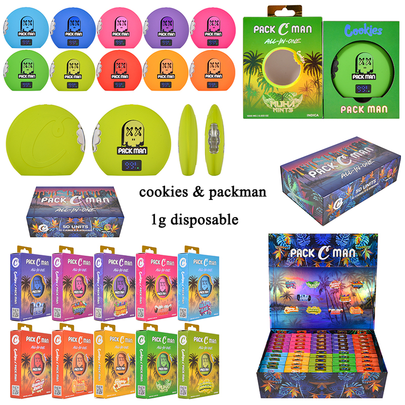 Cookies x Packman 1ml empty vapes 1g disposable wholesale 10 flavors 