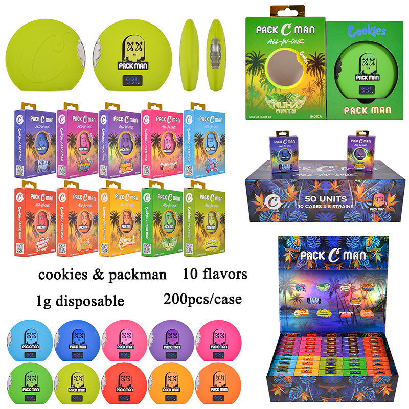 Czech Packman x cookies 1ml empty vapes circle edition 1g disposable 10 flavors 200/case