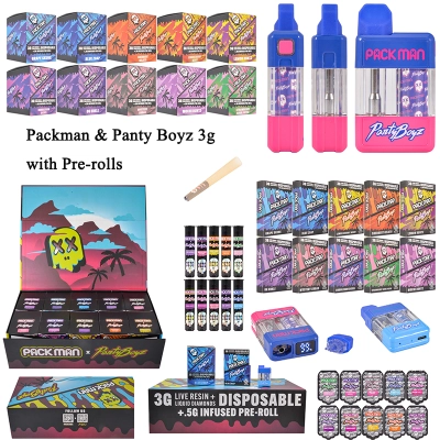 US STOCK Packman Party Boyz 3g disposable 3ml empty vapes 10 flavors 01