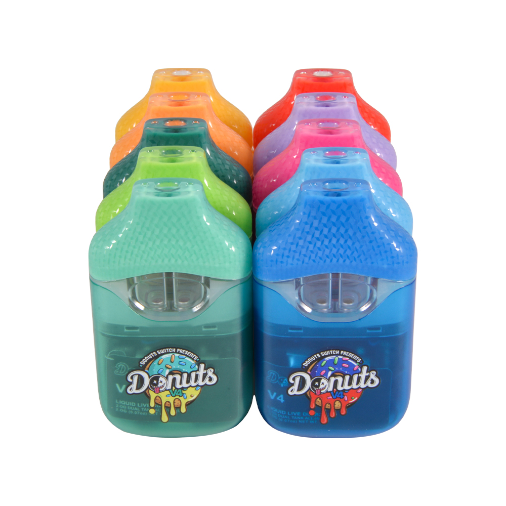 USA Donuts Switch v4 Disposables 2g dual chambers empty vapes wholesale 500/case 20 flavors