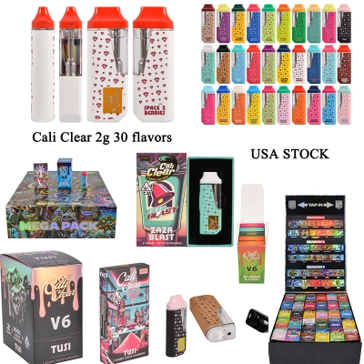 USA Cali Clear V6 s1 2g Disposable 2ml Empty vapes 30 flavors 500pcs/case wholesale 01