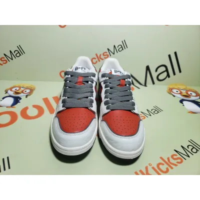 Shop Cool Kicks | PKGoden A Bathing Ape Bape SK8 Sta White Red, 1G70-109-0020   02