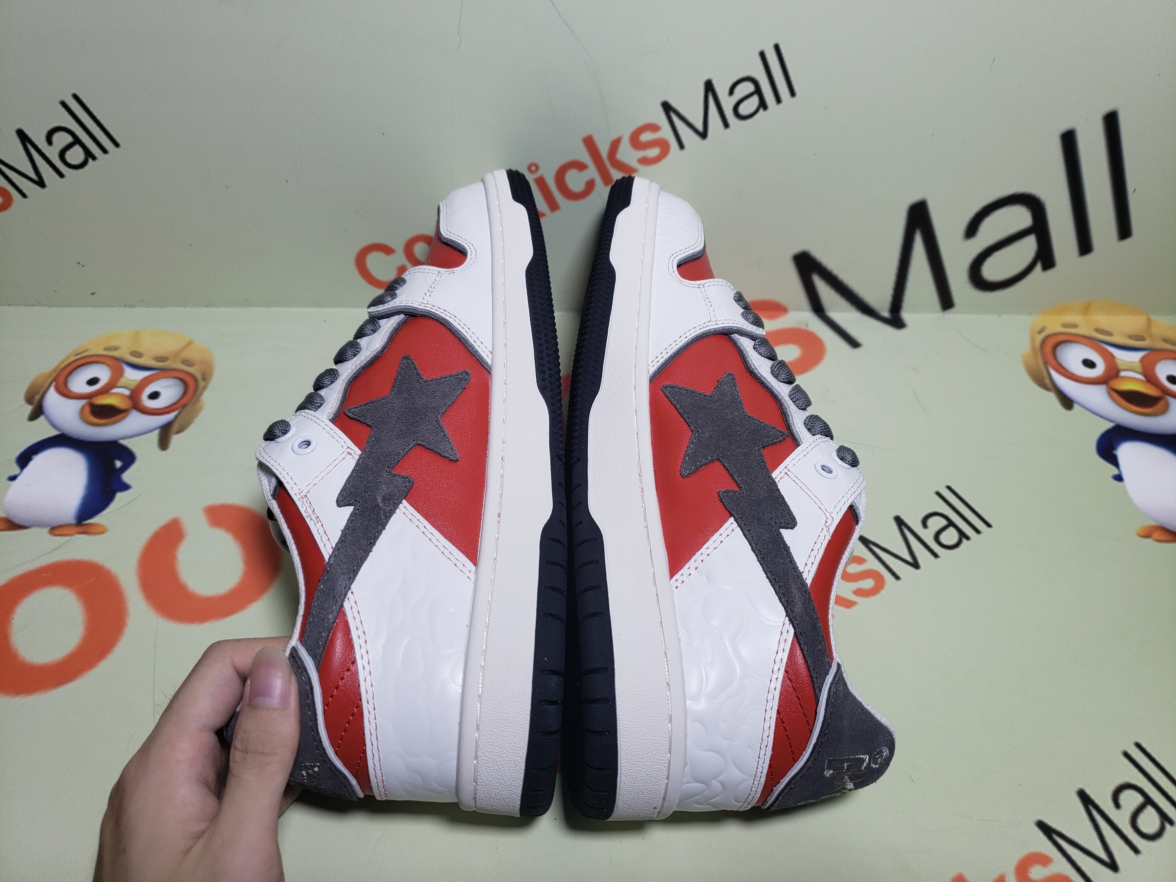 Replica A Bathing Ape Bape SK8 Sta White Red, 1G70-109-0020  