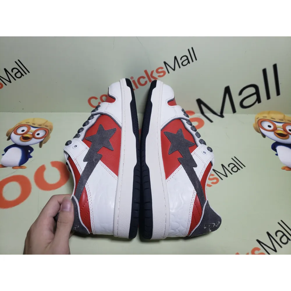 shop cool kicks | PKGoden A Bathing Ape Bape SK8 Sta White Red, 1G70-109-0020  