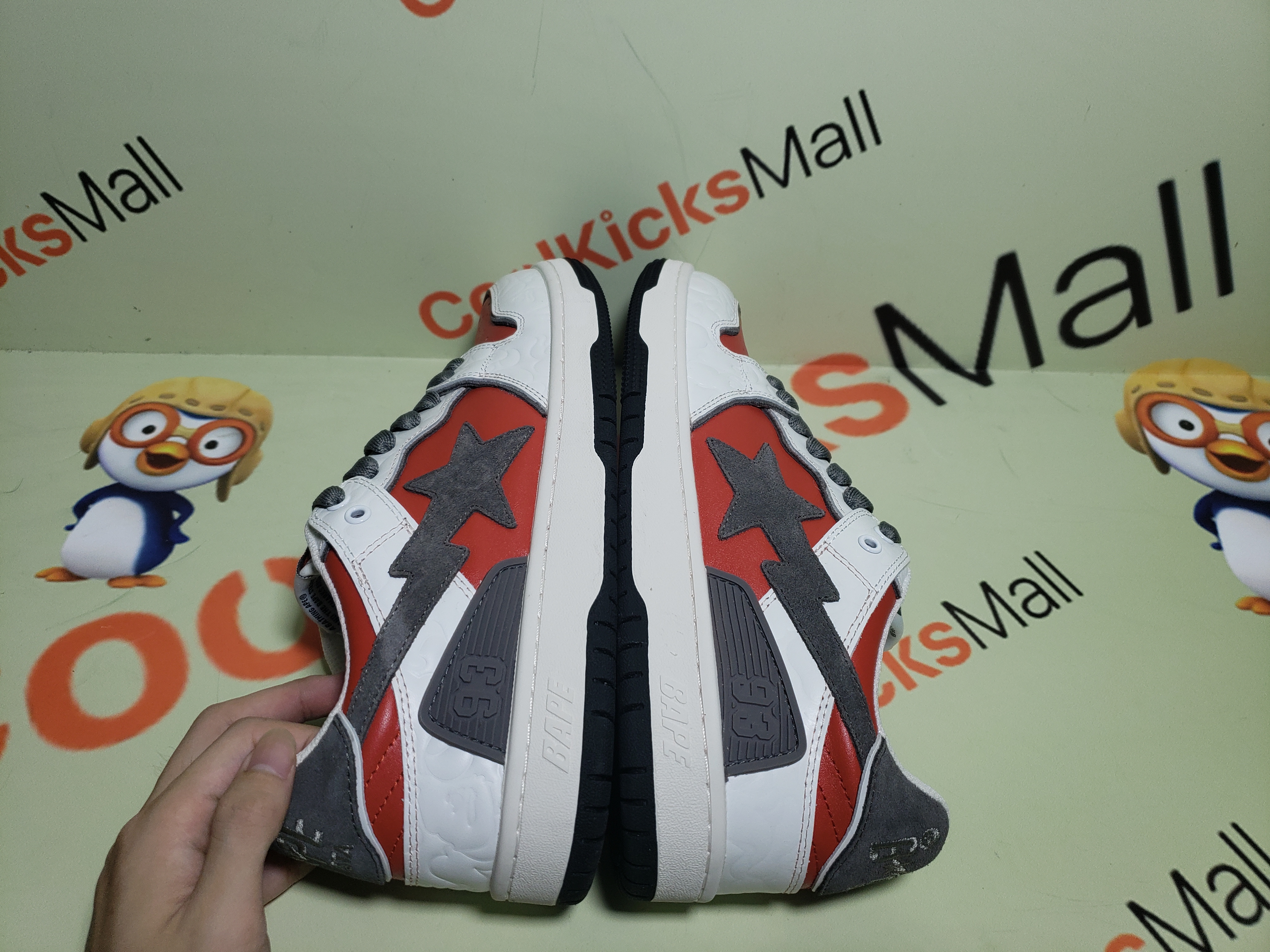 Replica A Bathing Ape Bape SK8 Sta White Red, 1G70-109-0020  