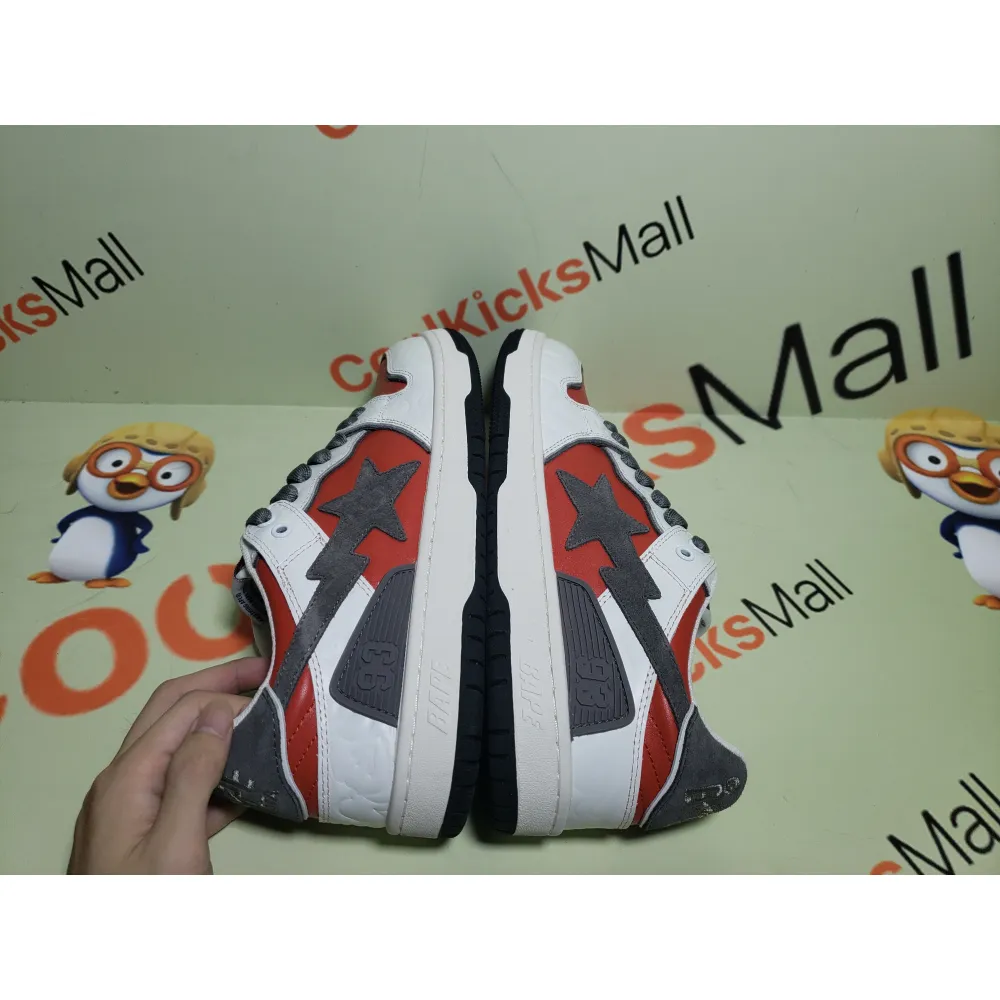 shop cool kicks | PKGoden A Bathing Ape Bape SK8 Sta White Red, 1G70-109-0020  