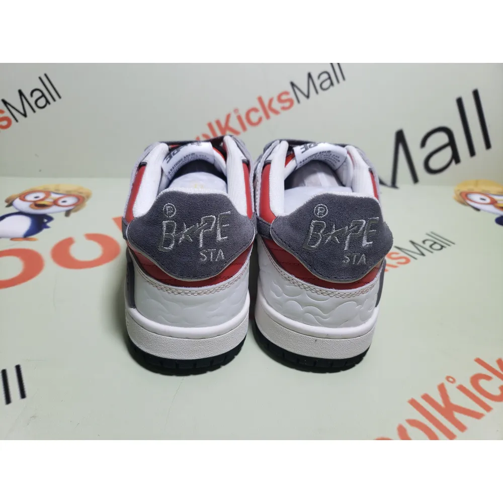 shop cool kicks | PKGoden A Bathing Ape Bape SK8 Sta White Red, 1G70-109-0020  