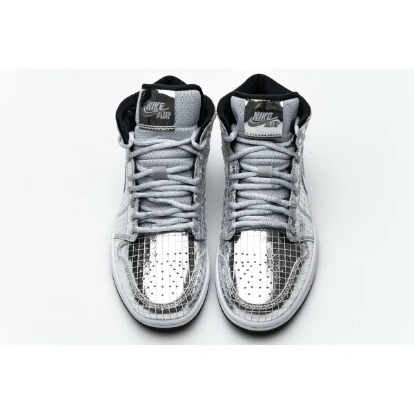 PK GOD Air Jordan 1 Mid SE Disco Metallic Silver (W)