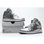 PK GOD Air Jordan 1 Mid SE Disco Metallic Silver (W)