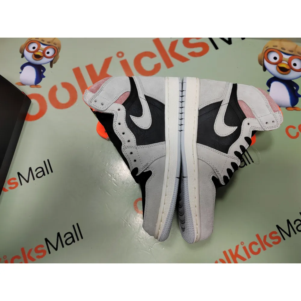 Coolkicks PKGoden Air Jordan 1 Retro High Neutral Grey Hyper Crimson,555088-018