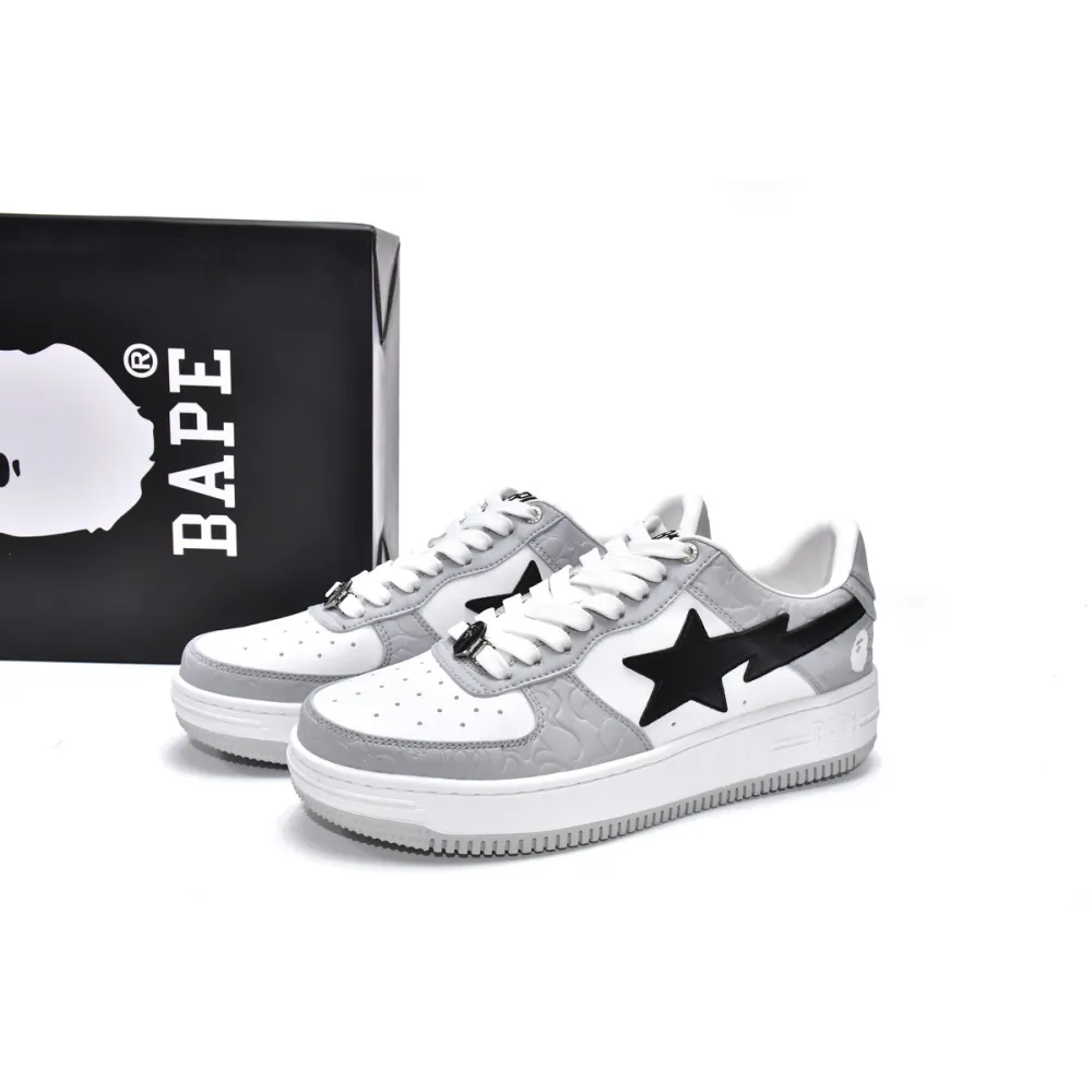 shop cool kicks | PKGoden A Bathing Ape Bape Sta Low Grey Black, 1G70-109-0004