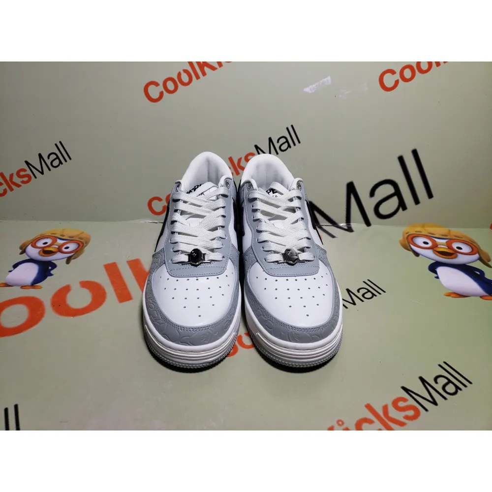 shop cool kicks | PKGoden A Bathing Ape Bape Sta Low Grey Black, 1G70-109-0004