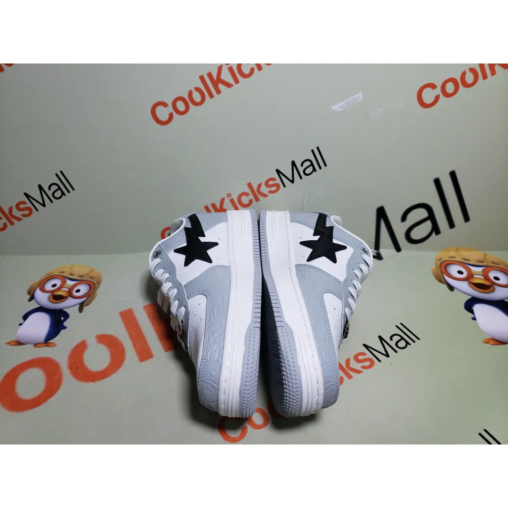 shop cool kicks | PKGoden A Bathing Ape Bape Sta Low Grey Black, 1G70-109-0004
