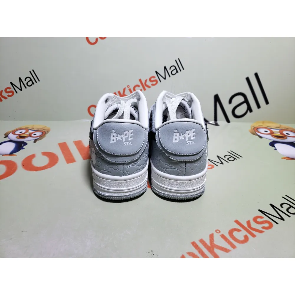 shop cool kicks | PKGoden A Bathing Ape Bape Sta Low Grey Black, 1G70-109-0004